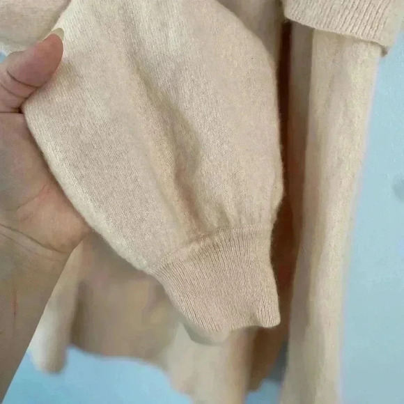 Joie 'Delbin' Shoulder Tie Cashmere Ruffle Sweater Size Small S Blush Pink - Picture 5 of 11